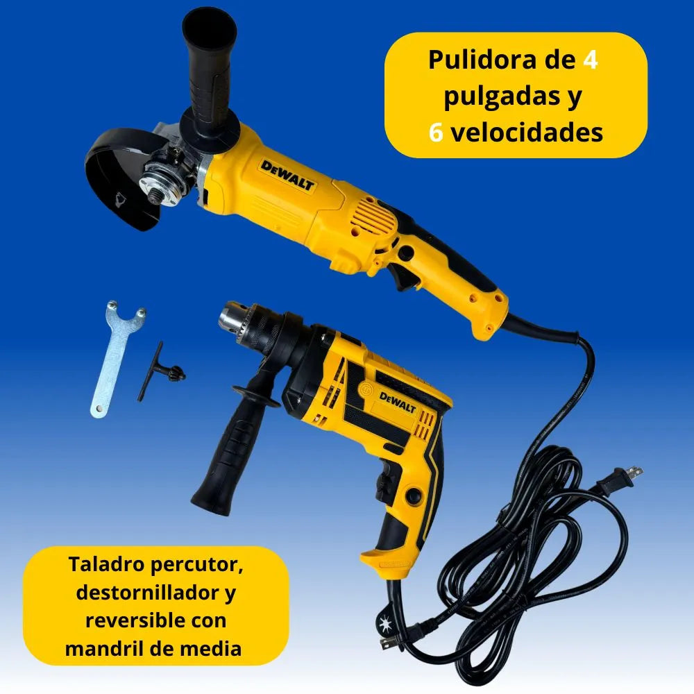 Taladro + Pulidora Dewalt , Potencia y Versatilidad para tu Trabajo