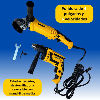 Taladro + Pulidora Dewalt , Potencia y Versatilidad para tu Trabajo